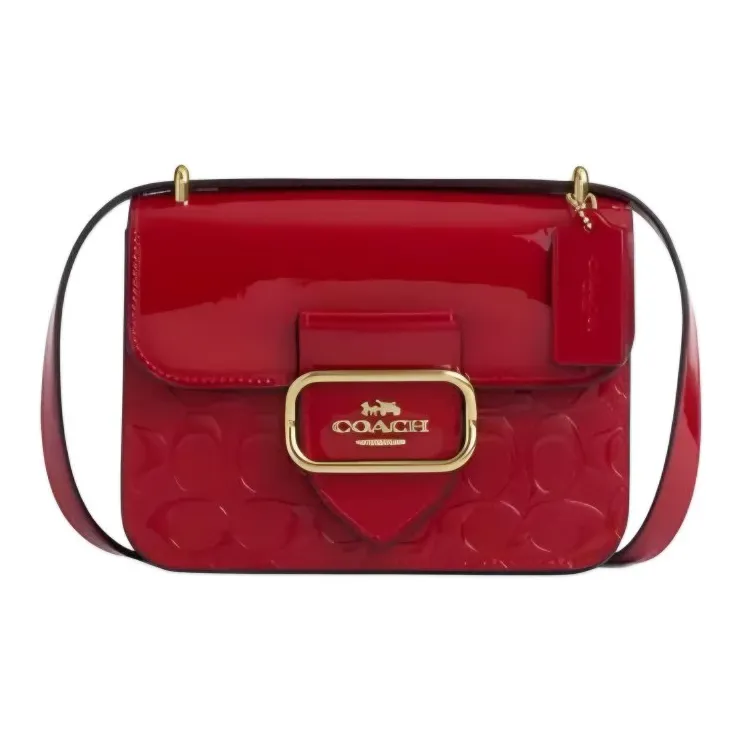 COACH Morgan Cow Leather Handbag, Shoulder Bag Trumpets Women's Red-0