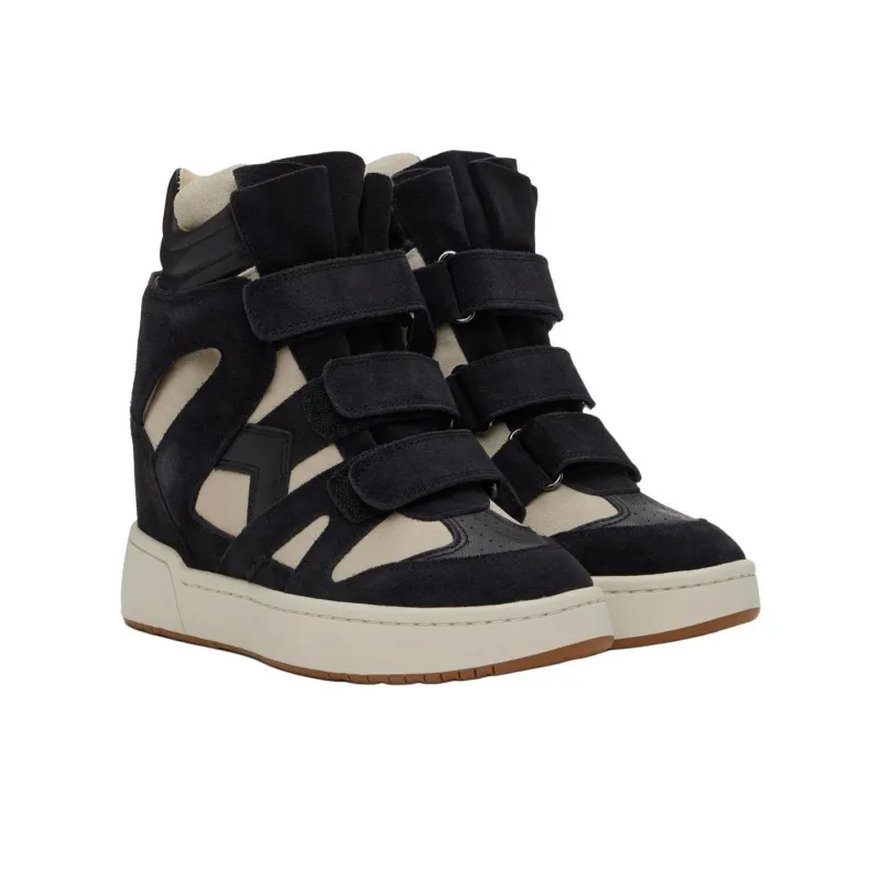 ISABEL MARANT IM3 High Top Skateboard Shoes Women's Black White-2
