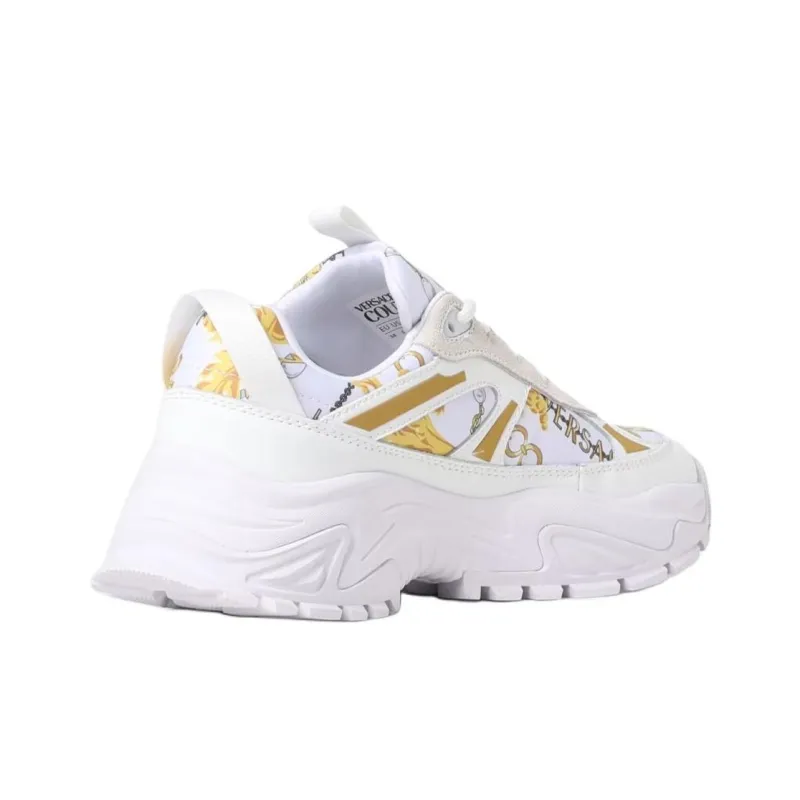 VERSACE JEANS COUTURE Low Top Casual Shoes Women's White Gold-3