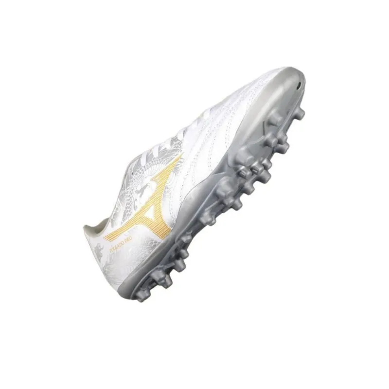 Mizuno Morelia Neo AG Rubber Short Studs Cushioned Wear Resistant Breathable Coverage Soccer Shoes Men's White Gold-1