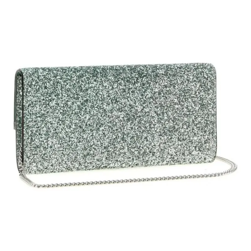 Jimmy Choo Emmie Glitter Detailed Chain Linked Clutch Bag-1