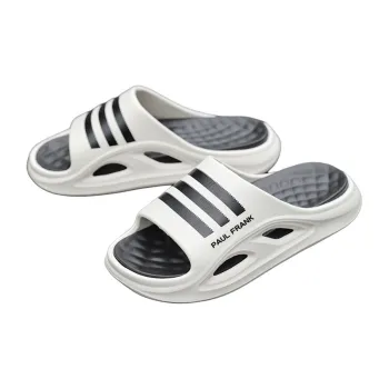 PAUL FRANK Home Slippers Black Platform Squashy And Bouncy Feeling Stripes Outdoor Slippers
