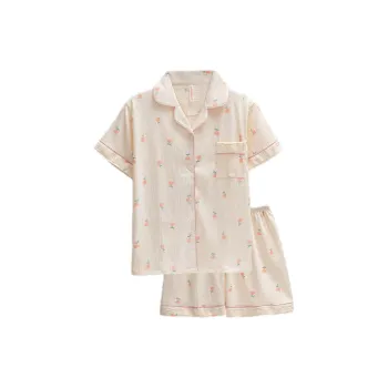 XIAFENYAN Pajama Set Women's Apricot