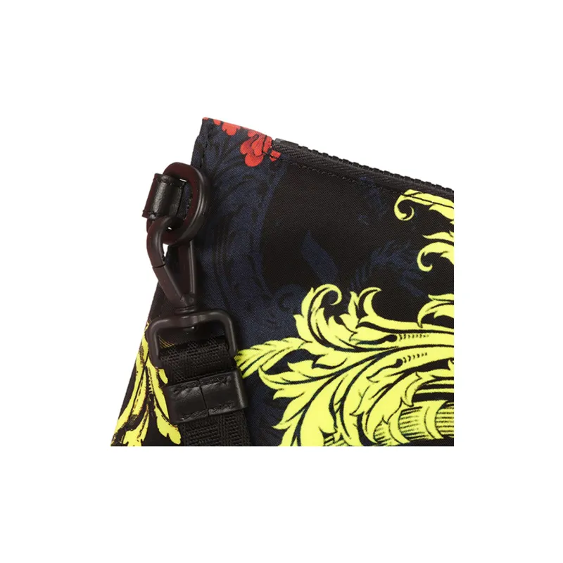 VERSACE Nylon Fabric Shoulder Bag Clutch Large Size Women's-4