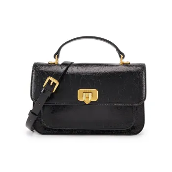 ELLE Cow Leather Handbag Medium Size Women's Multicolor