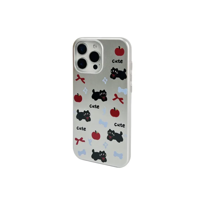 Sopi TPU Material Full Screen Apple Black Cat Phone Cases Compatible With IPhone 16/15 Pro Max/Apple 13/14 Pro/Max-2