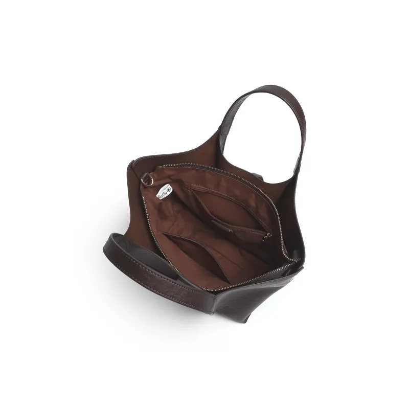 Mulinsen Polyurethane PU Leather Handbag Regular Women's Dark Coffee-3