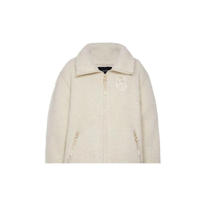 COACH FW21 Velvet feel Coat Women's White-4