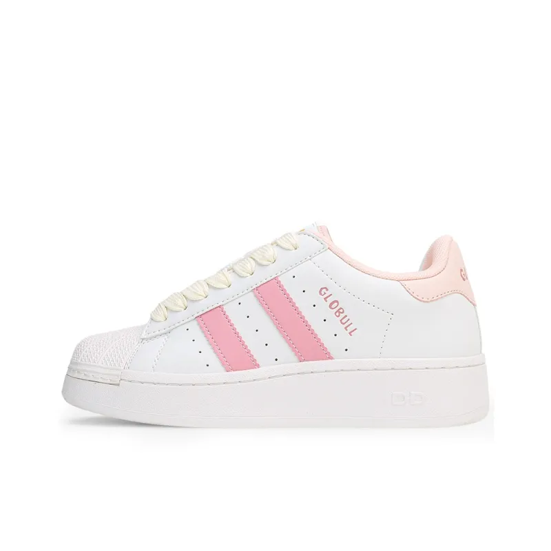 GLO BULL Durable Lightweight And Breathable Low-Top Skateboard Shoes Women's White Pink-0
