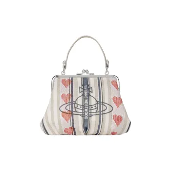Vivienne Westwood Granny Frame Linen Wallet Handbag Women's Multicolor