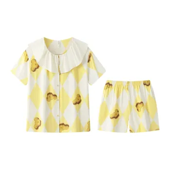 Gongdie x ZAOWUCANXIONGDI,LIANMINGKUAN Pajama Set Women's Yellow