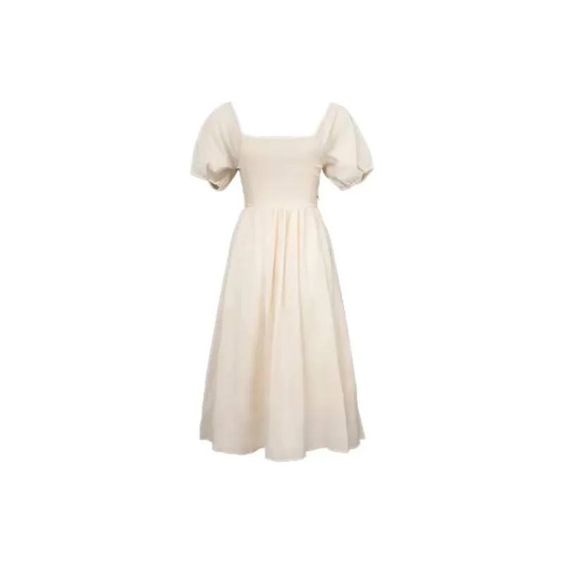 PAIN OR PLEASURE Short Sleeved Dresses Women's Apricot-1