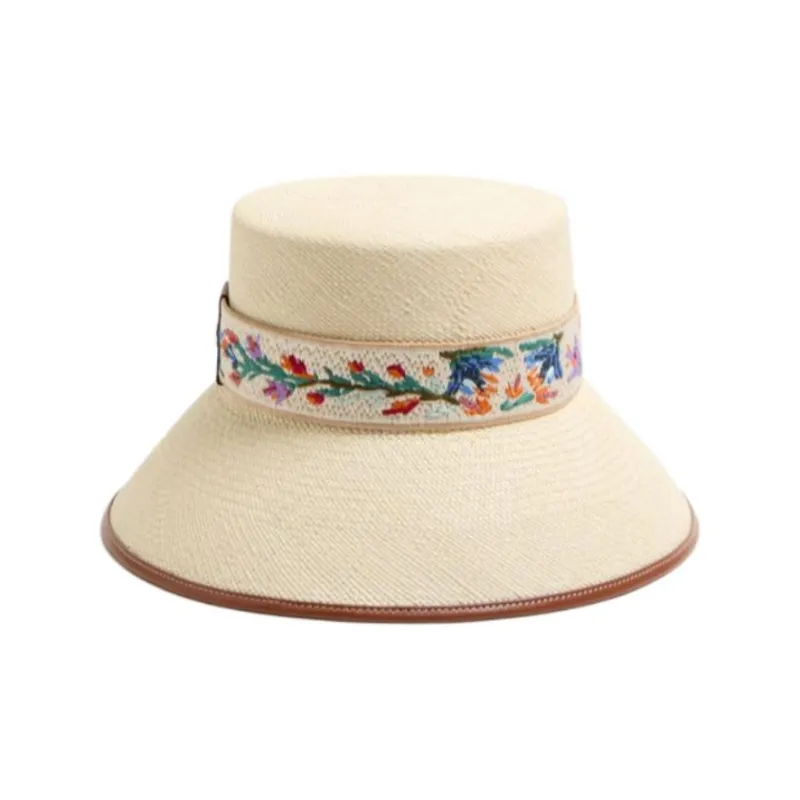 Valentino Straw Woven Bucket Hats Women's Beige-2