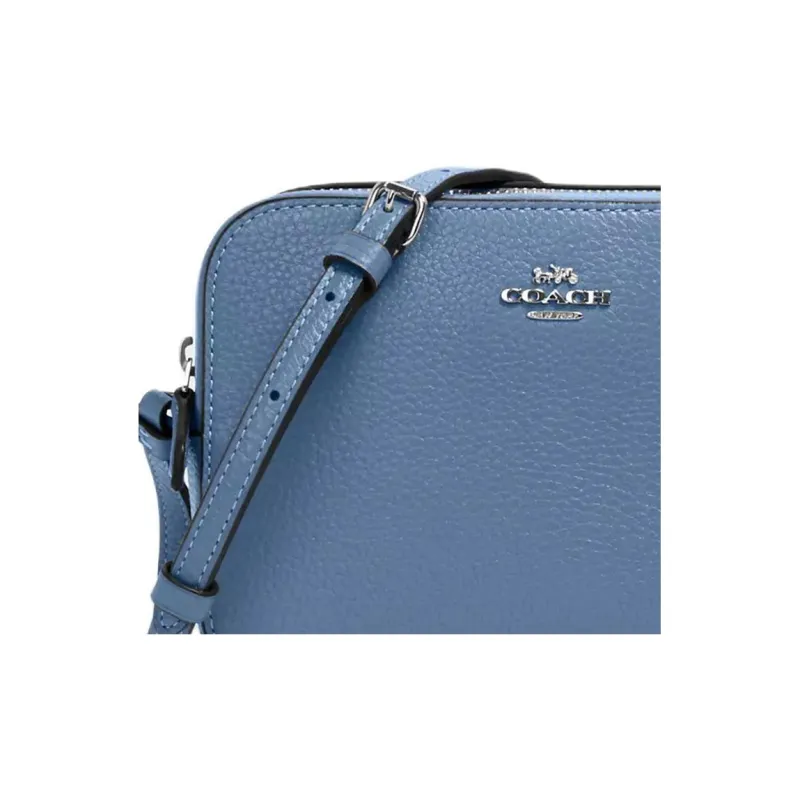 COACH Camera Leather Camera Bag Shoulder Bag Crossbody Bag Mini Women's Haze Blue/Morandi Color-3