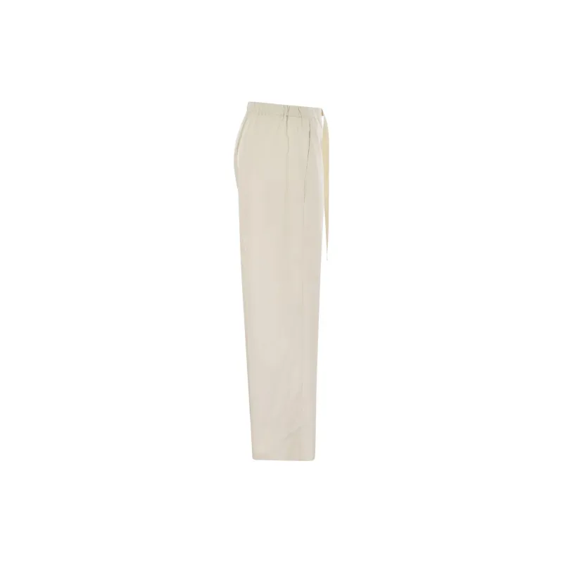 'S MAX MARA Argento Drawstring Wide Leg Trousers-2