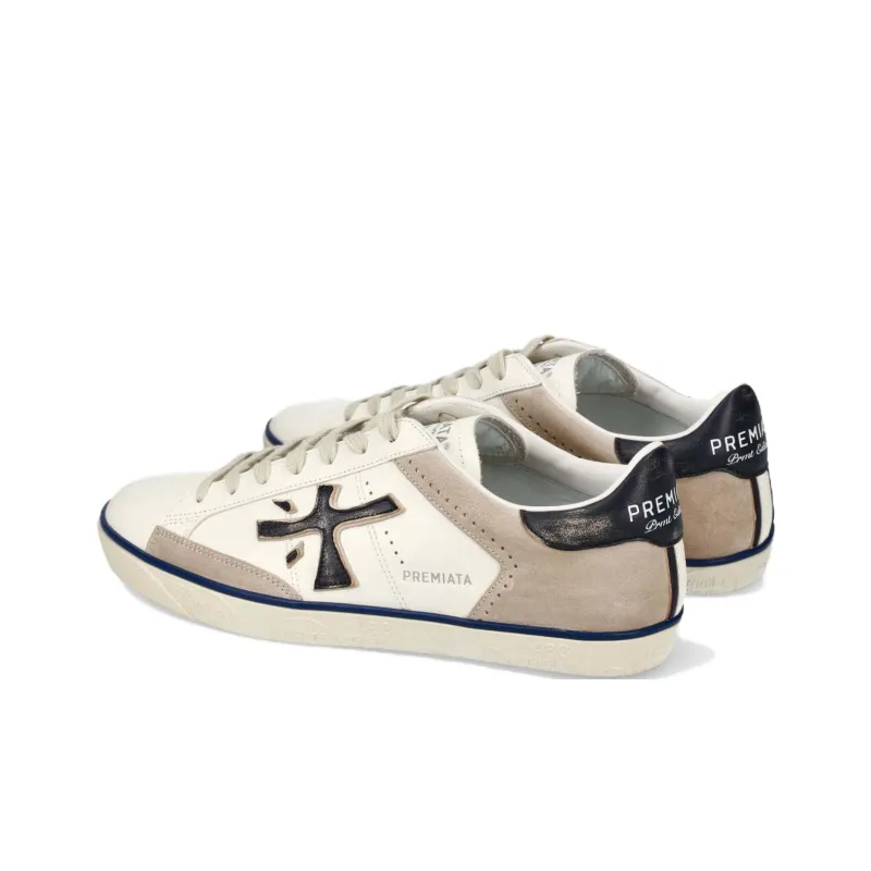 PREMIATA Steven Low Top Skateboard Shoes Men's White Gray-4