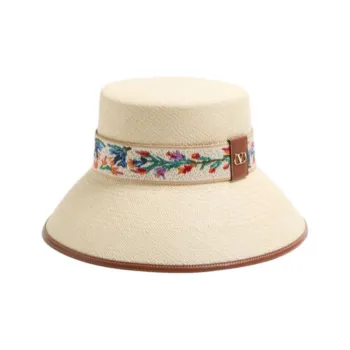 Valentino Straw Woven Bucket Hats Women's Beige