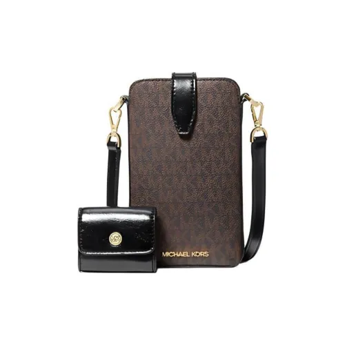 MICHAEL KORS Jet Set Canvas Cell Phone Pouch Shoulder Bag Crossbody Bag Women's Black