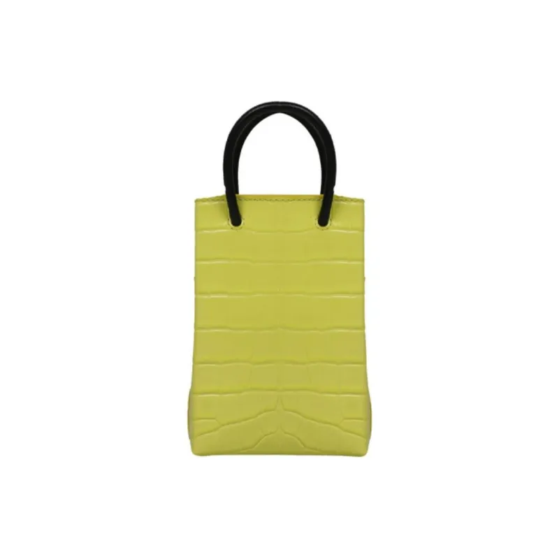 Balenciaga Balenciaga Luggage Collection Leather Handbag Unisex Neon Green-2