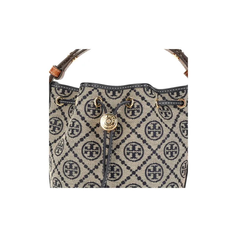 TORY BURCH T Monogram Mini Bucket Bag Navy-4
