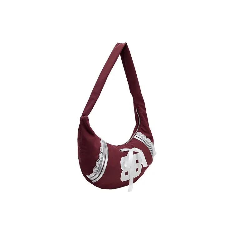 URBAN REVIVO Fabric Crossbody Bag, Shoulder Bag Tubas Women's Red Brown/Cool Gray-1