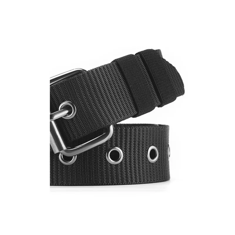 ACUC All Season Solid Color Canvas Youth Versatile Pin Buckle Belt Belt Width  3.8cm Unisex-1
