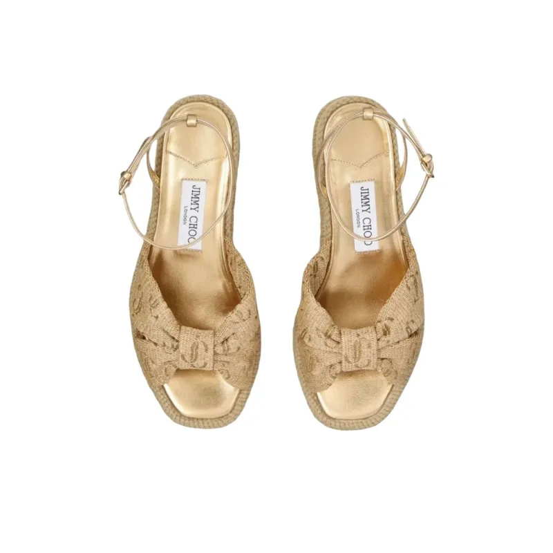 Jimmy Choo Aella One Strap Sandals 6cm Women's Beige-4