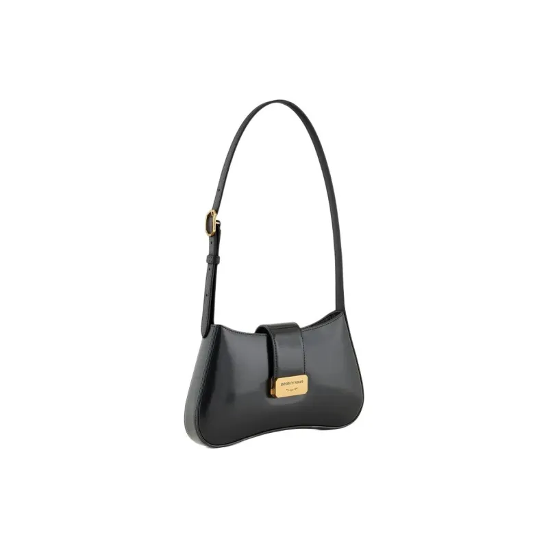 EMPORIO ARMANI Polyurethane Hobo Bag Handbag Shoulder Bag Women's Black-1