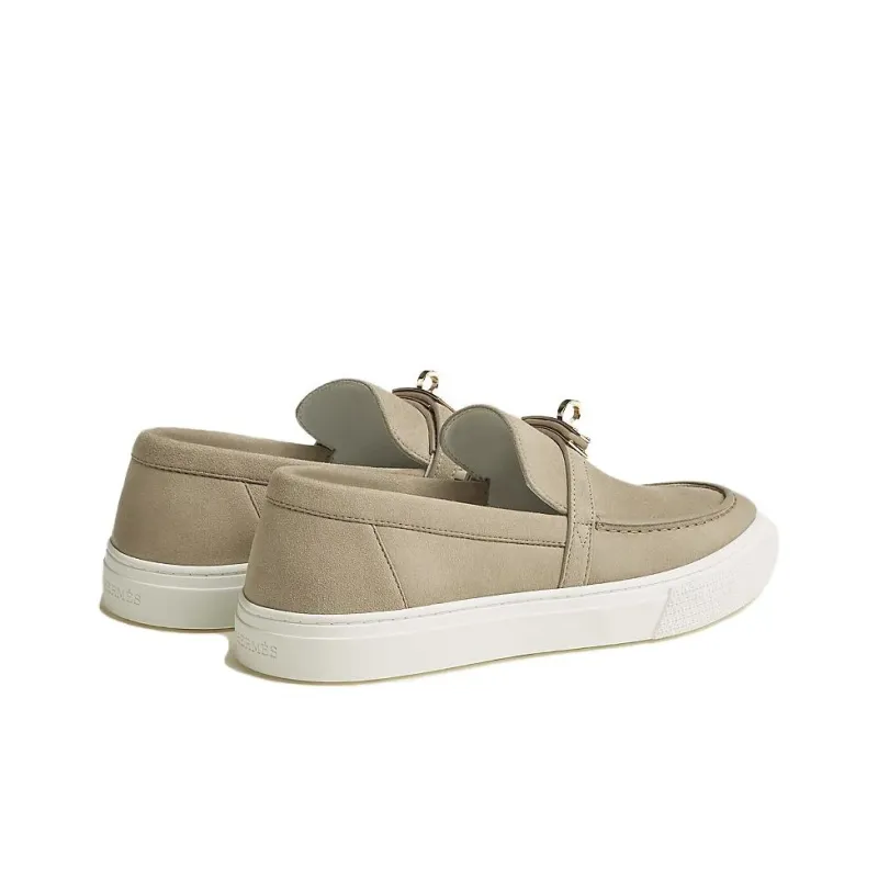 HERMES Game Loafers Women's Gray-3