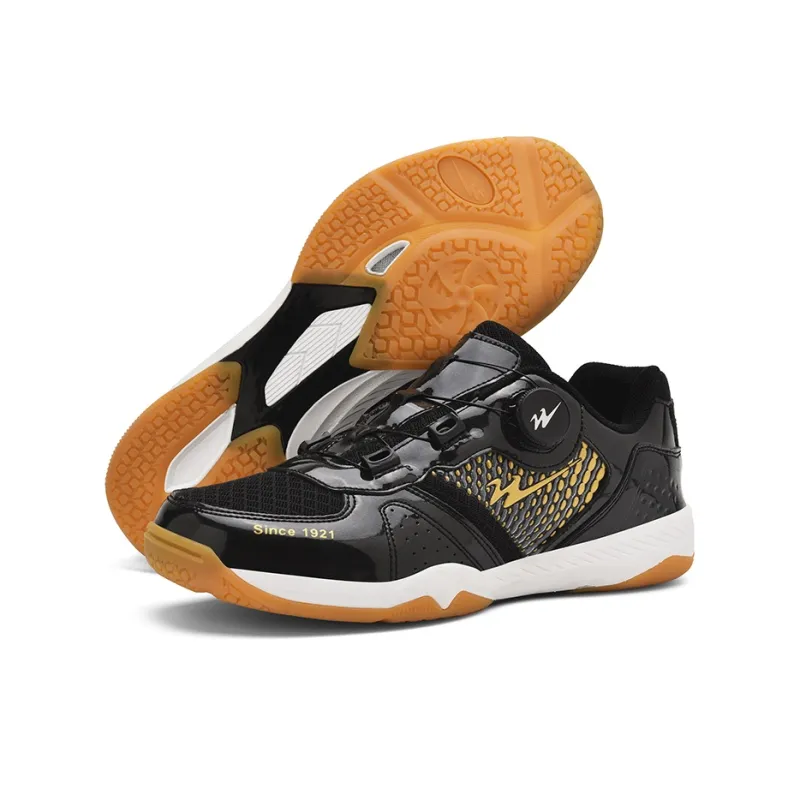 Binary Shock Absorbers With Slip Resistant And Abrasion Resistant Properties Low Top Training Shoes Unisex Black Gold-5