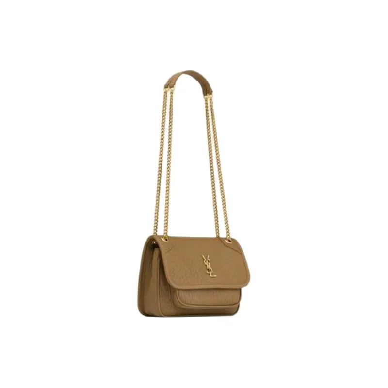 SAINT LAURENT Niki Sheepskin Crossbody Bag, Shoulder Bag Mini Women's Dark Cork-1