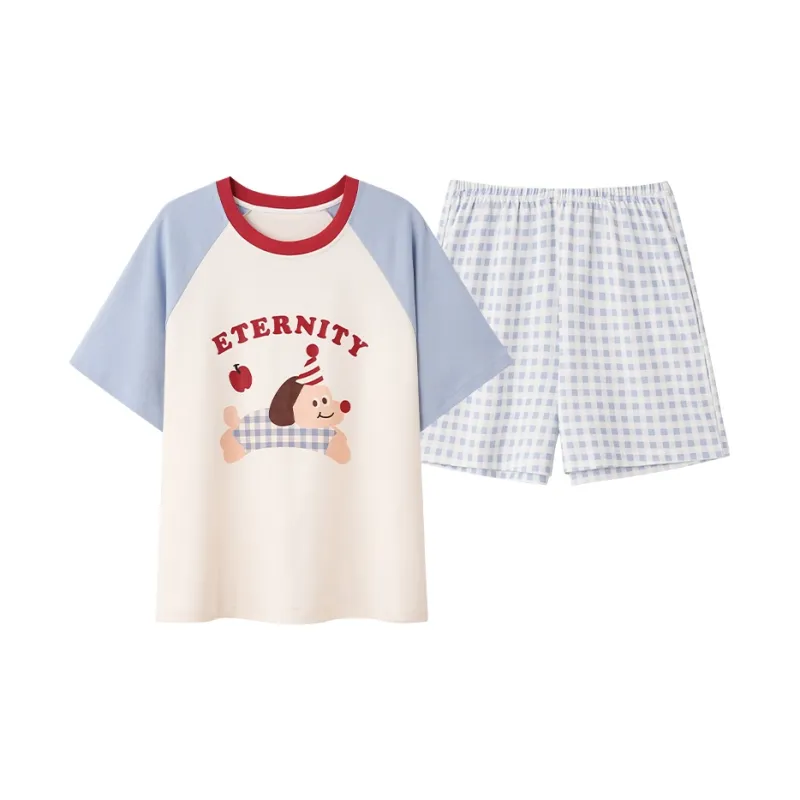 XIAFENYAN Pajama Set Unisex Blue-0