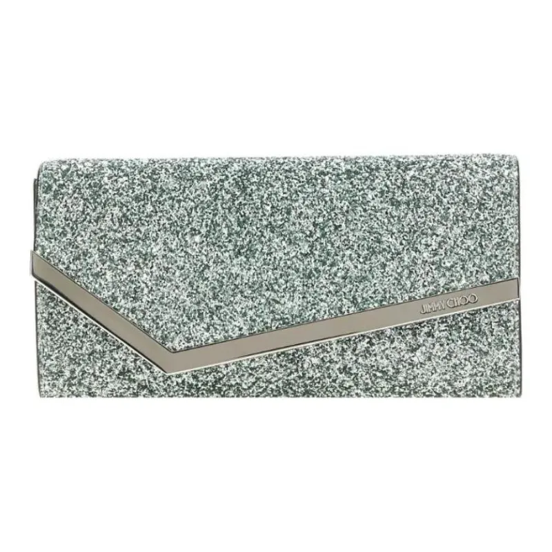 Jimmy Choo Emmie Glitter Detailed Chain Linked Clutch Bag-0