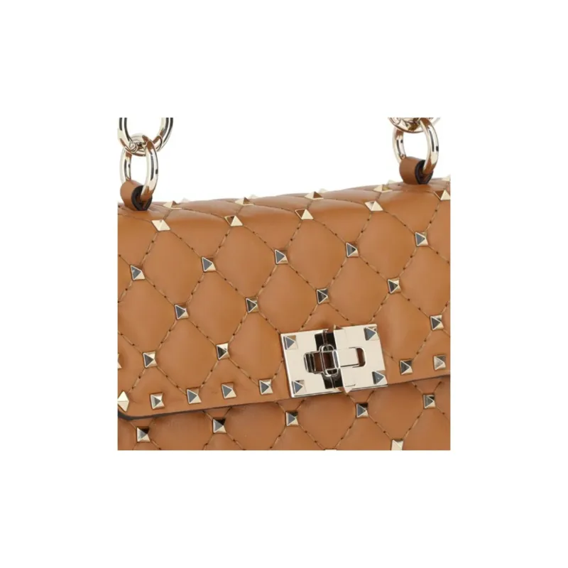 Valentino GARAVANI Calfskin Shoulder Bag Crossbody Bag Handbag Small Size Women's Brown-4
