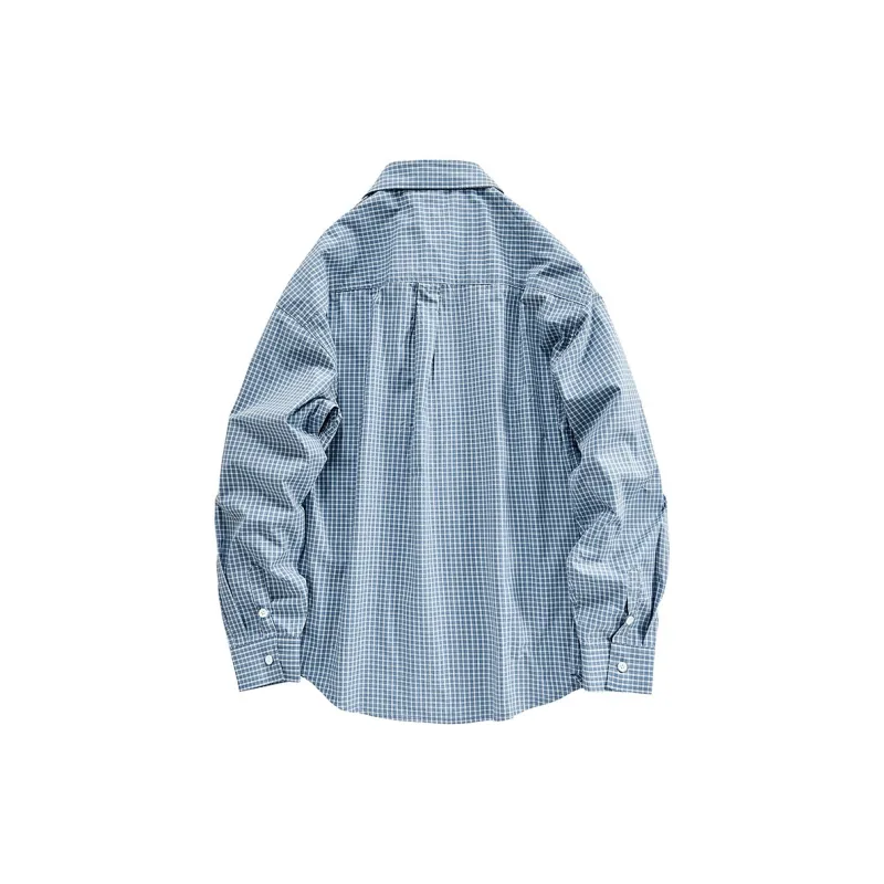 APAY Shirts Unisex Blue Plaid-1