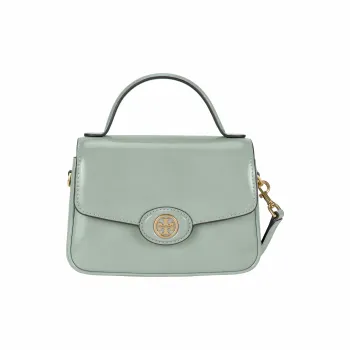TORY BURCH Robinson Patent Leather Shoulder Bag Crossbody Bag Handbag Small Size Women's Granite Gray