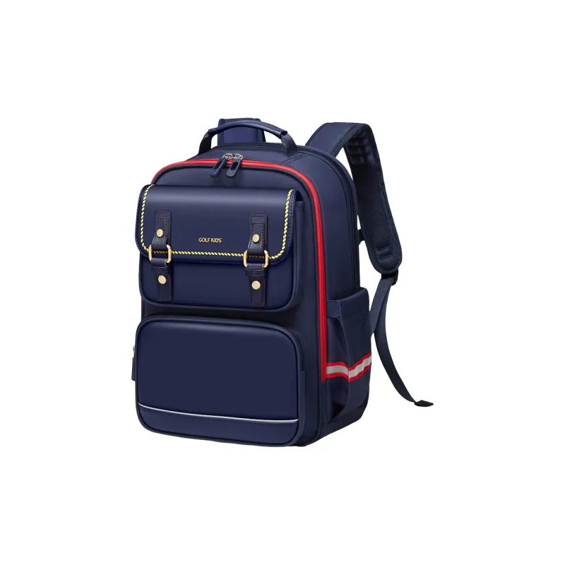 GOLF Fabric Synthetic Leather Small Student Backpack Kids' Navy Blue & Red/Navy Blue & Pink-0
