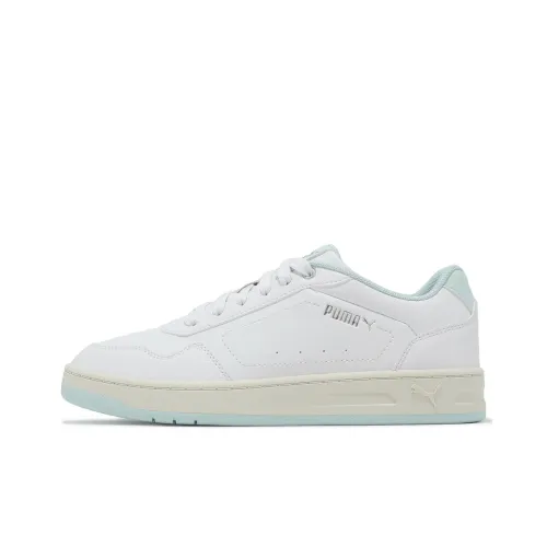 PUMA Court Classy Anti Slip Wear Resistant Low Top Skateboard Shoes Women's White Blue