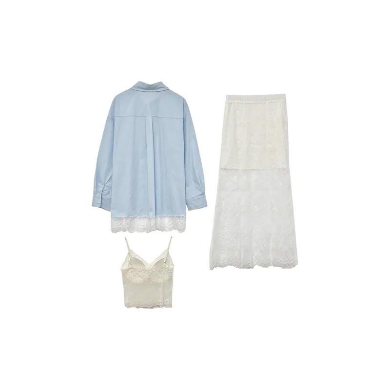 Icicofficial Skirt Set Women's Blue-1