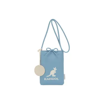 KANGOL Polyester Cell Phone Pouch Shoulder Bag Mini Unisex Light Blue