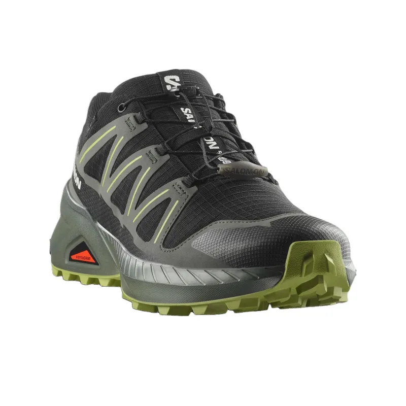 SALOMON Anti-Slip Wear-Resistant Low-Top Trail Running Running Shoes Men's Black Green-3
