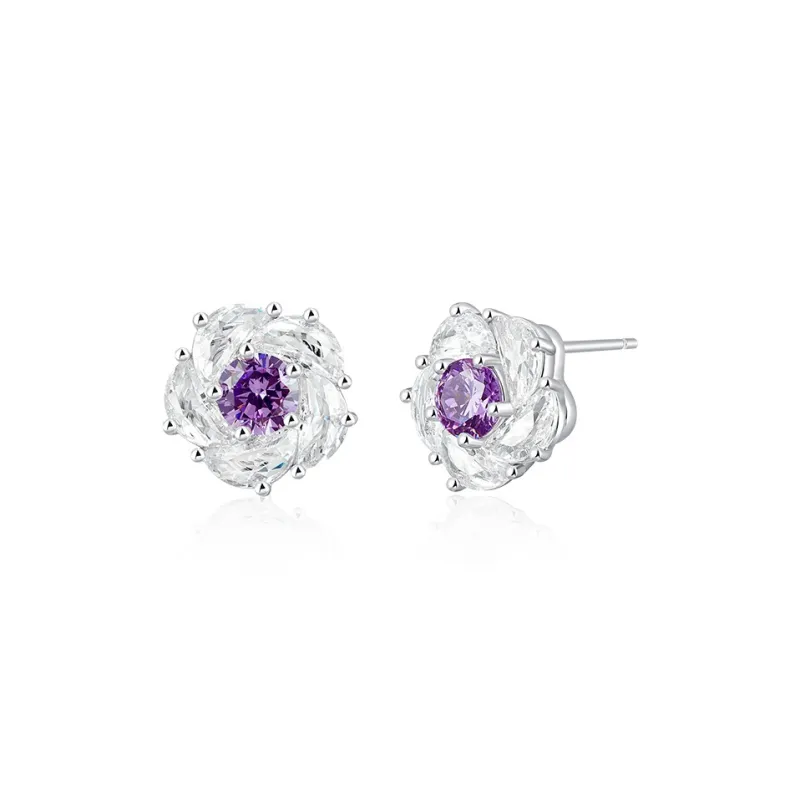 Abyb Charming S925 Sterling Silver Stud Stud Earrings Women's-4
