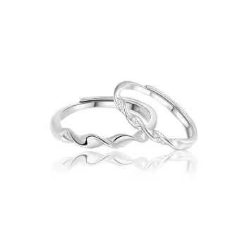 MAGICPOLE 925 Sterling Silver With Zircon Rings Unisex Silver