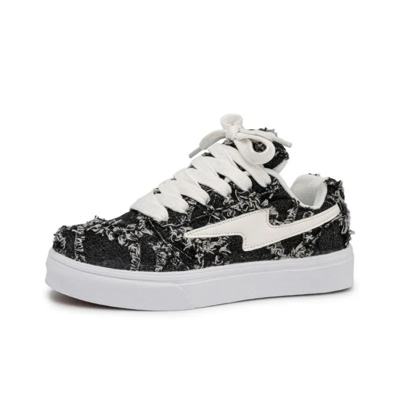 HUANAI Low Top Skateboard Shoes Unisex Black-3