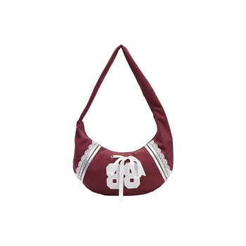 URBAN REVIVO Fabric Crossbody Bag, Shoulder Bag Tubas Women's Red Brown/Cool Gray