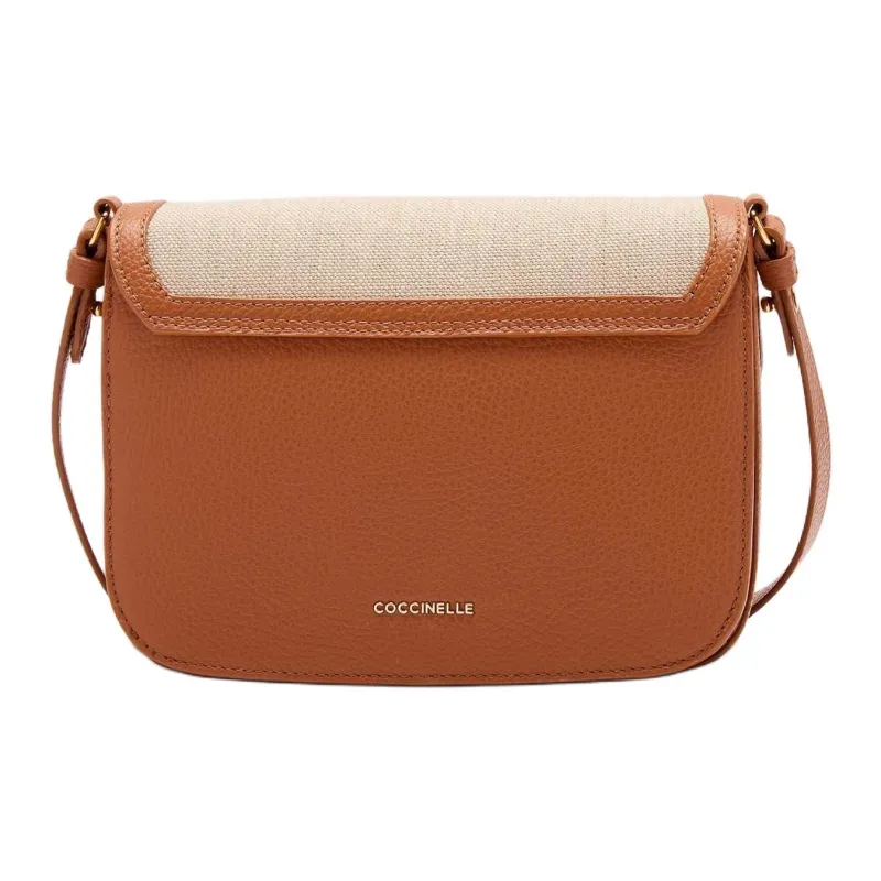 COCCINELLE C me Canvas With Grain Leather Shoulder Bag Small Size Women's Natural Color-2