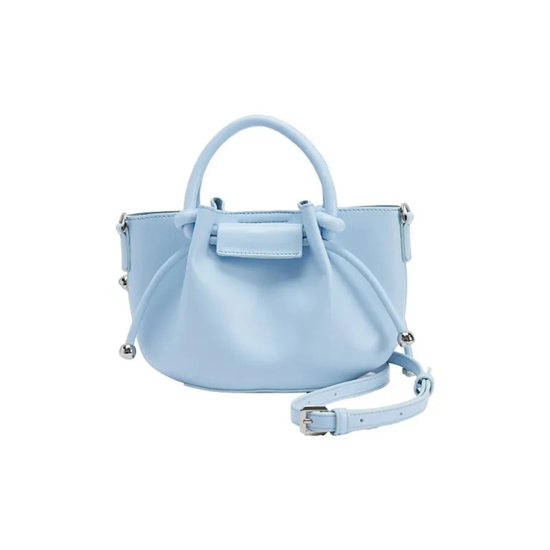 URBAN REVIVO Artificial Leather Handbag, Shoulder Bag, Crossbody Bag Trumpets Women's Raw White/Sky Blue/Black-3