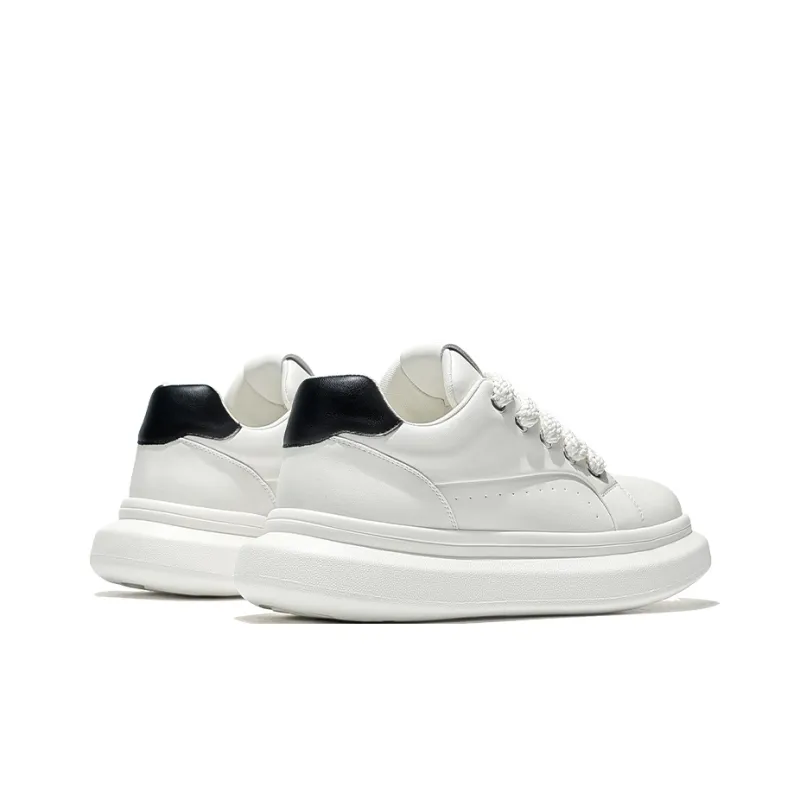 MOERBAI Original Machine Series Wear-Resistant Breathable Height Increasing Low-Top Casual Shoes Men's White-4