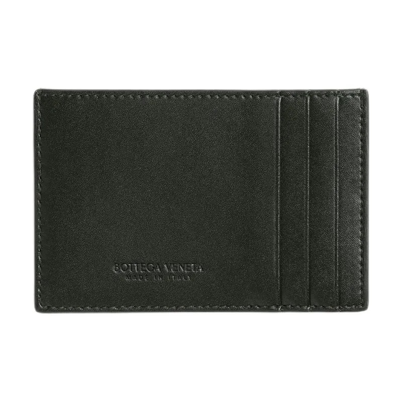 Bottega Veneta CASSETTE Cow Leather Card Holder Regular Men's Dark Moss Color-1