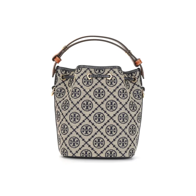 TORY BURCH T Monogram Mini Bucket Bag Navy-2